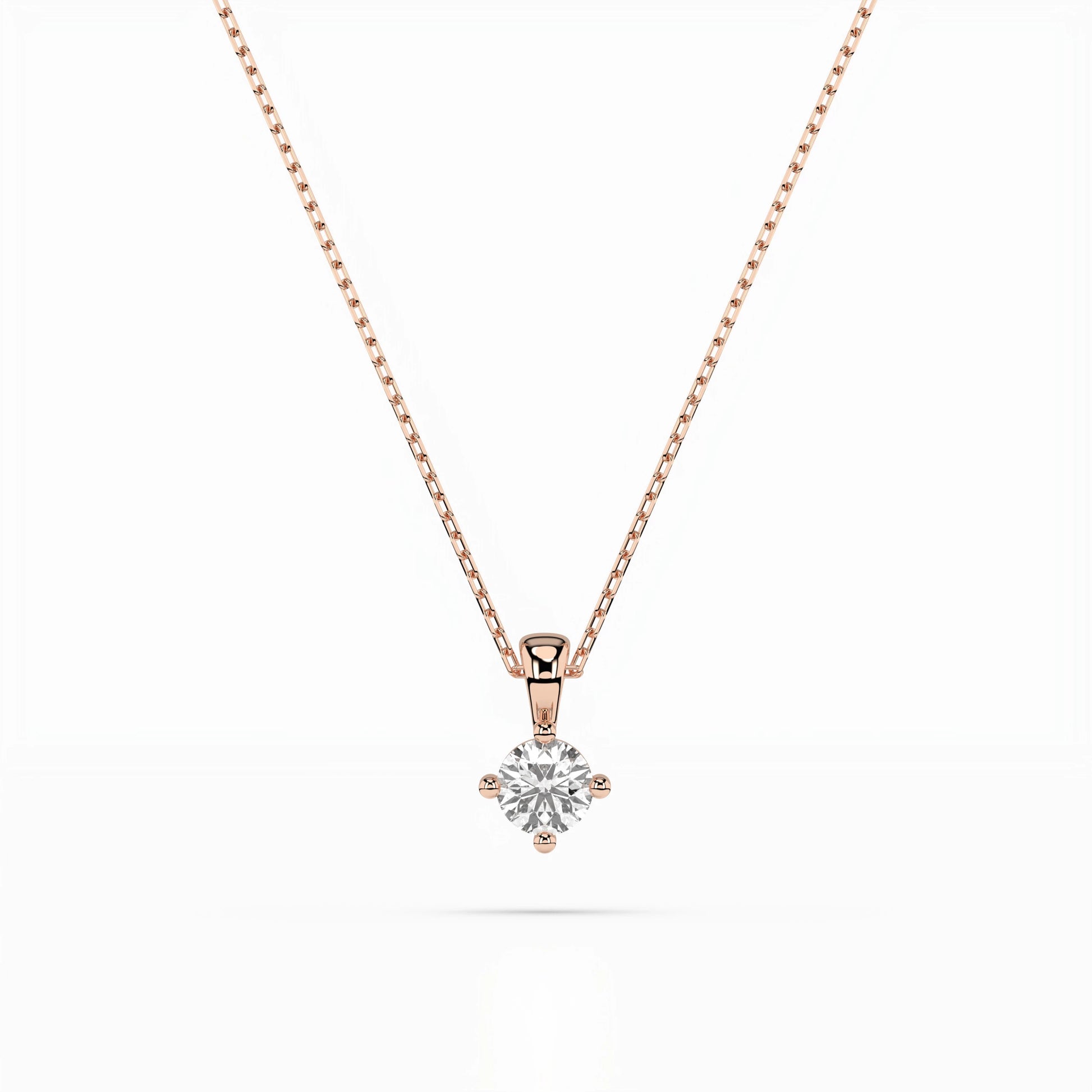 Solitär-Halskette (Rund), 0.2 ct — 104-10011(3.7)