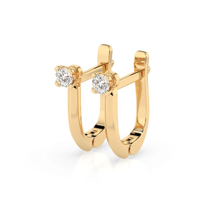 Solitär-Ohrringe mit englischem Verschluss (Rund), 0.12 ct — 102-10089(2.5)