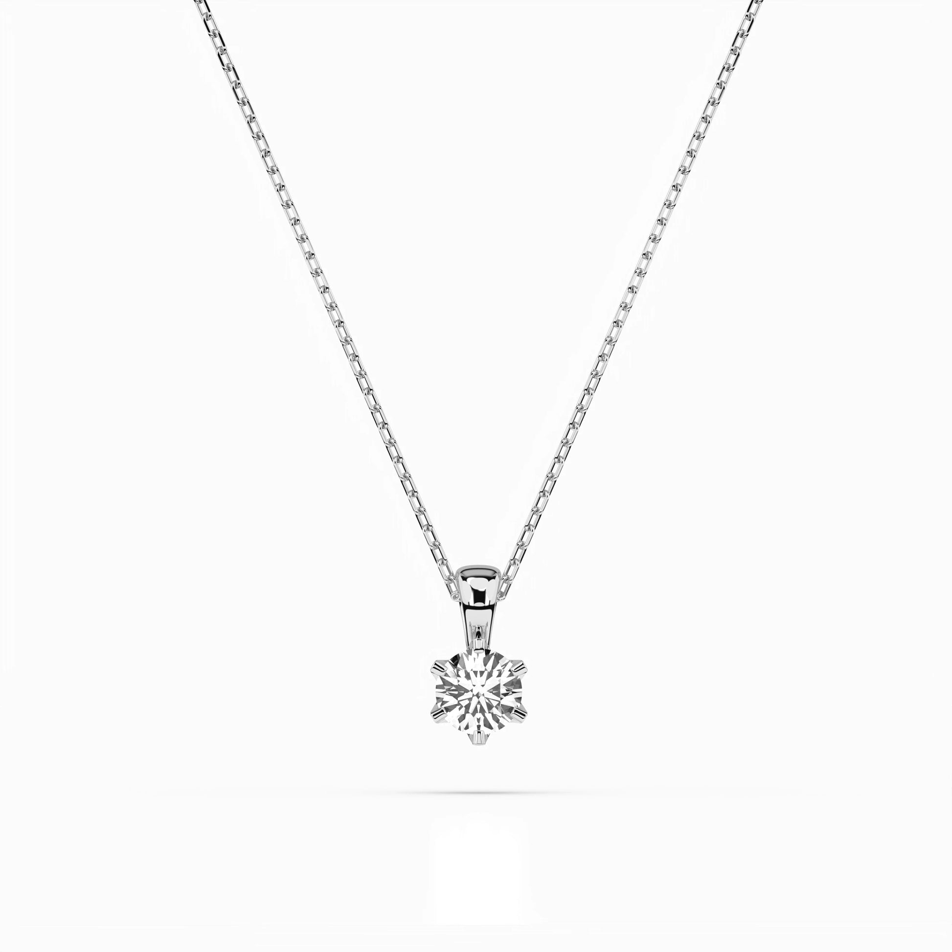 Solitär-Halskette (Rund), 0.2 ct — 104-10004(3.7)