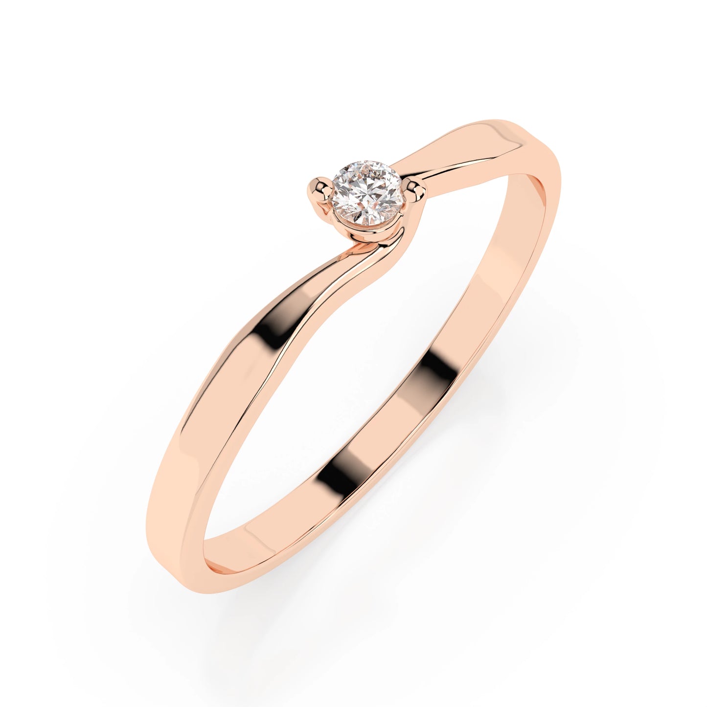 Solitär-Ring (Rund), 0.04 ct — 101-10032(2.2)