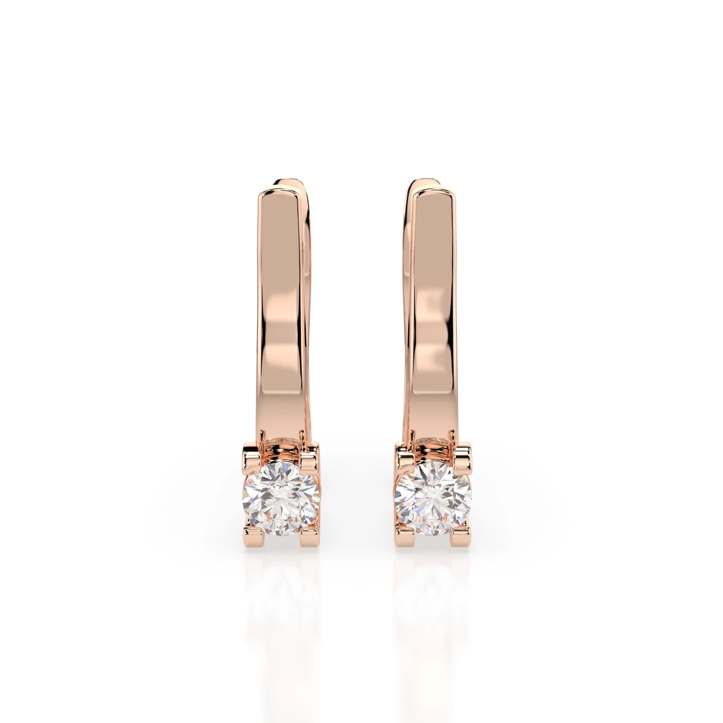 Solitär-Ohrringe mit englischem Verschluss (Rund), 0.2 ct — 102-10022(3.0)