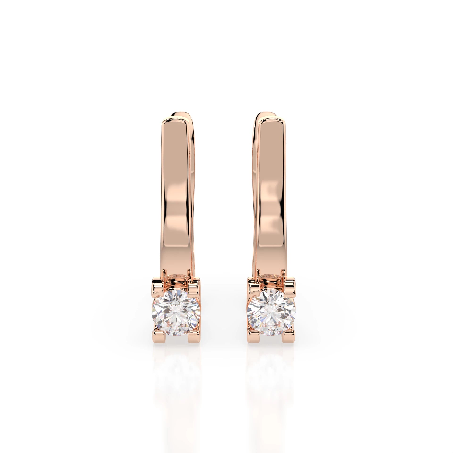 Solitär-Ohrringe mit englischem Verschluss (Rund), 0.2 ct — 102-10022(3.0)