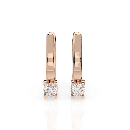 Solitär-Ohrringe mit englischem Verschluss (Rund), 0.2 ct — 102-10022(3.0)