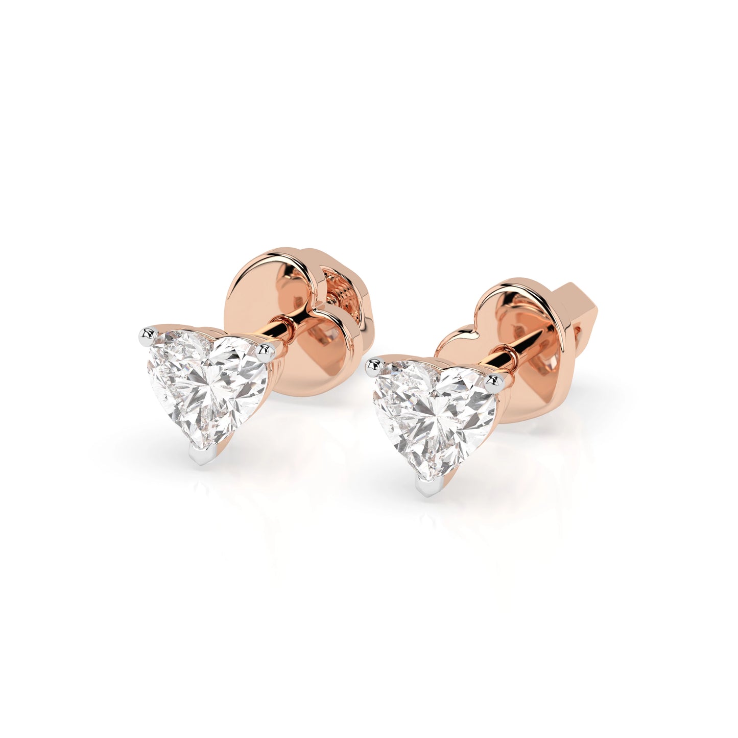 Solitär-Schmetterling-Ohrringe (Herz), 0.6 ct — 102-10190(0.30)HRT