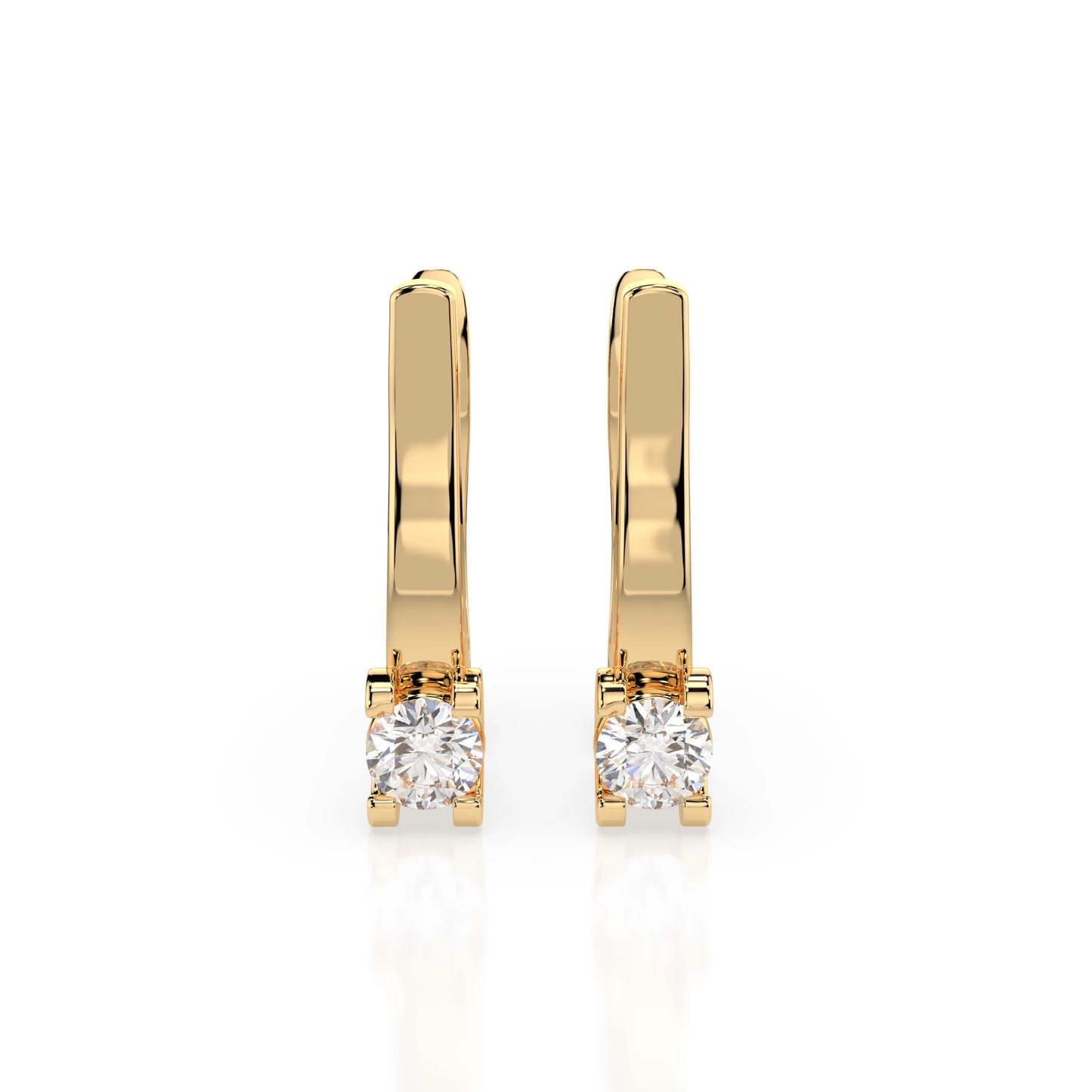 Solitär-Ohrringe mit englischem Verschluss (Rund), 0.2 ct — 102-10022(3.0)