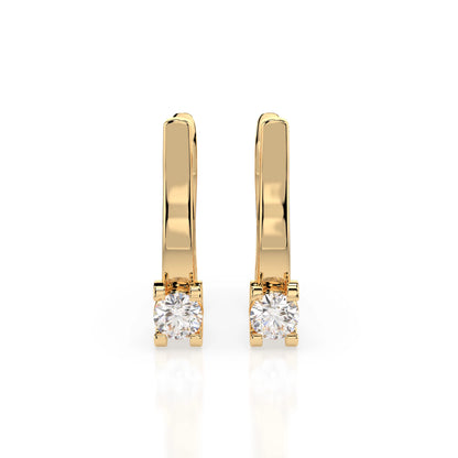 Solitär-Ohrringe mit englischem Verschluss (Rund), 0.2 ct — 102-10022(3.0)