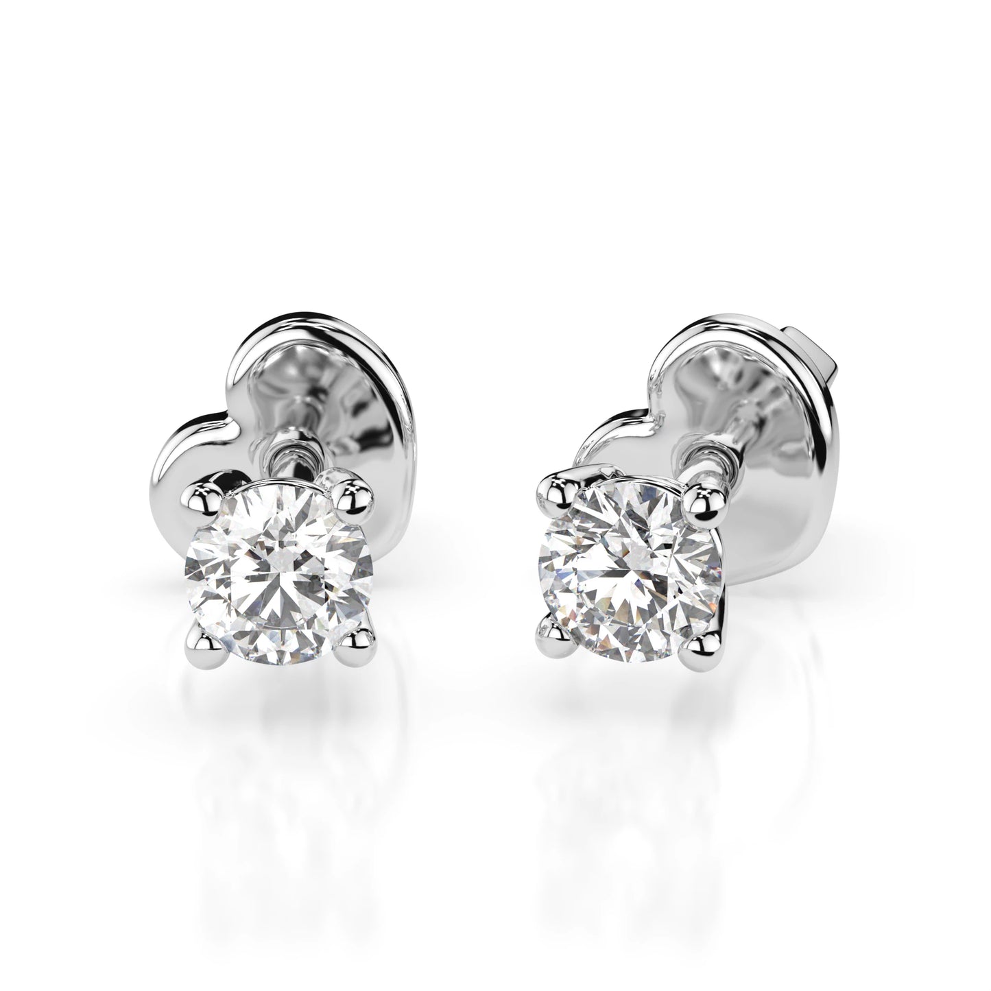 Solitär-Schmetterling-Ohrringe (Rund), 0.3 ct — 102-10012/1(3.4)