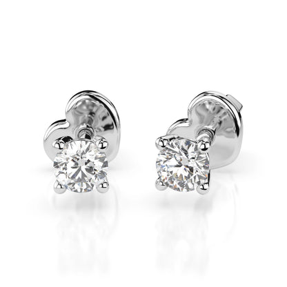 Solitär-Schmetterling-Ohrringe (Rund), 0.3 ct — 102-10012/1(3.4)