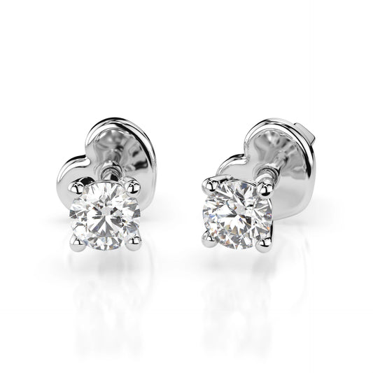 Solitär-Schmetterling-Ohrringe (Rund), 0.3 ct — 102-10012/1(3.4)