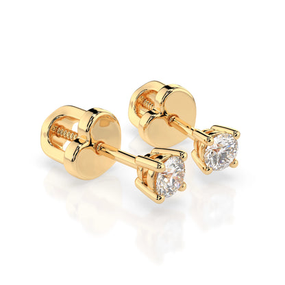 Solitär-Schmetterling-Ohrringe (Rund), 0.3 ct — 102-10012/1(3.4)
