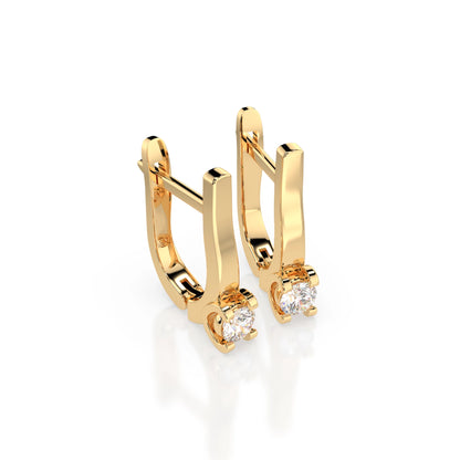 Solitär-Ohrringe mit englischem Verschluss (Rund), 0.2 ct — 102-10022(3.0)