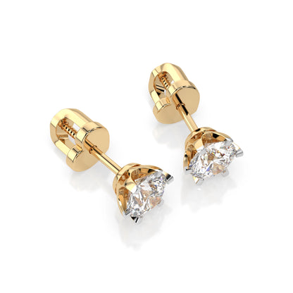 Solitär-Schmetterling-Ohrringe (Rund), 0.9 ct — 102-10040/1(4.8)