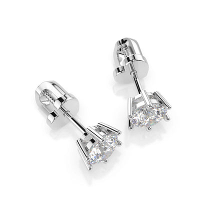 Solitär-Schmetterling-Ohrringe (Rund), 0.8 ct — 102-10151(4.7)