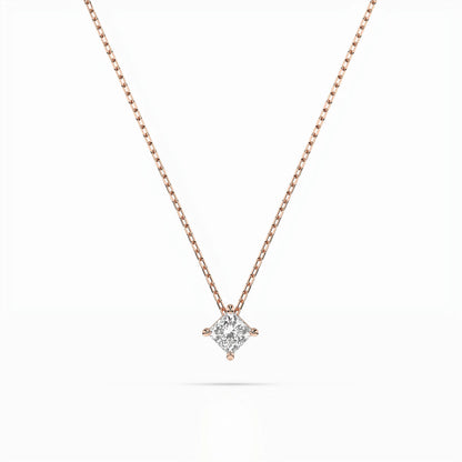Solitär-Halskette (Prinzess), 0.17 ct — 104-10055(3.0)PR