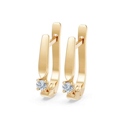 Solitär-Ohrringe mit englischem Verschluss, 0.15 ct — 102-10046(2.7)
