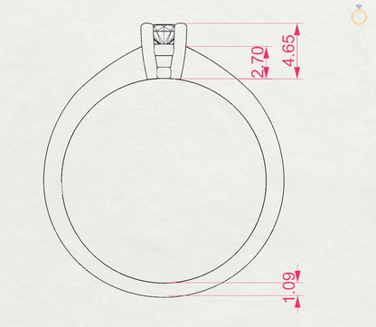 Solitär-Ring (Rund), 0.1 ct — 101-10021(3.0)
