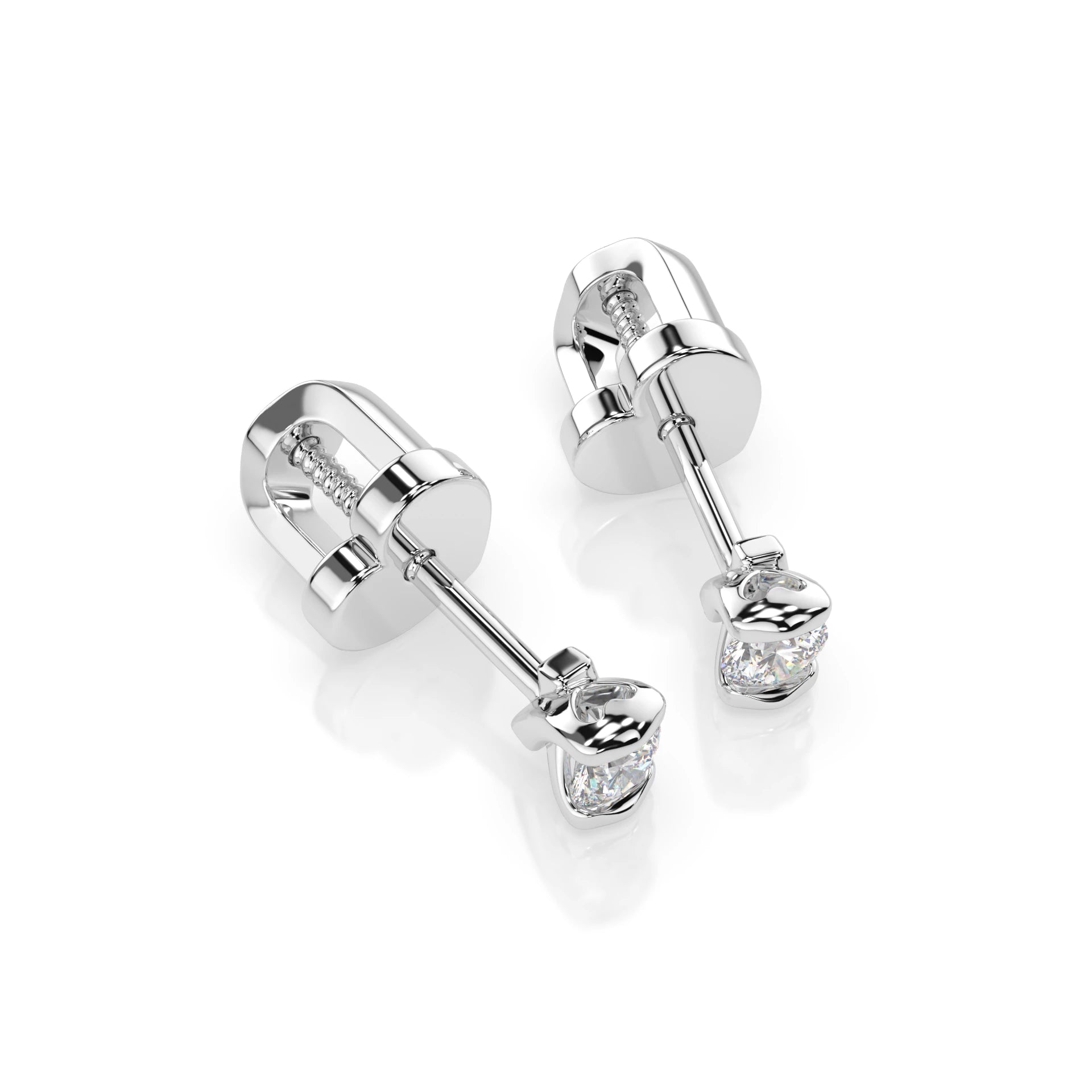 Solitär-Schmetterling-Ohrringe (Rund), 0.12 ct — 102-10016(2.5)
