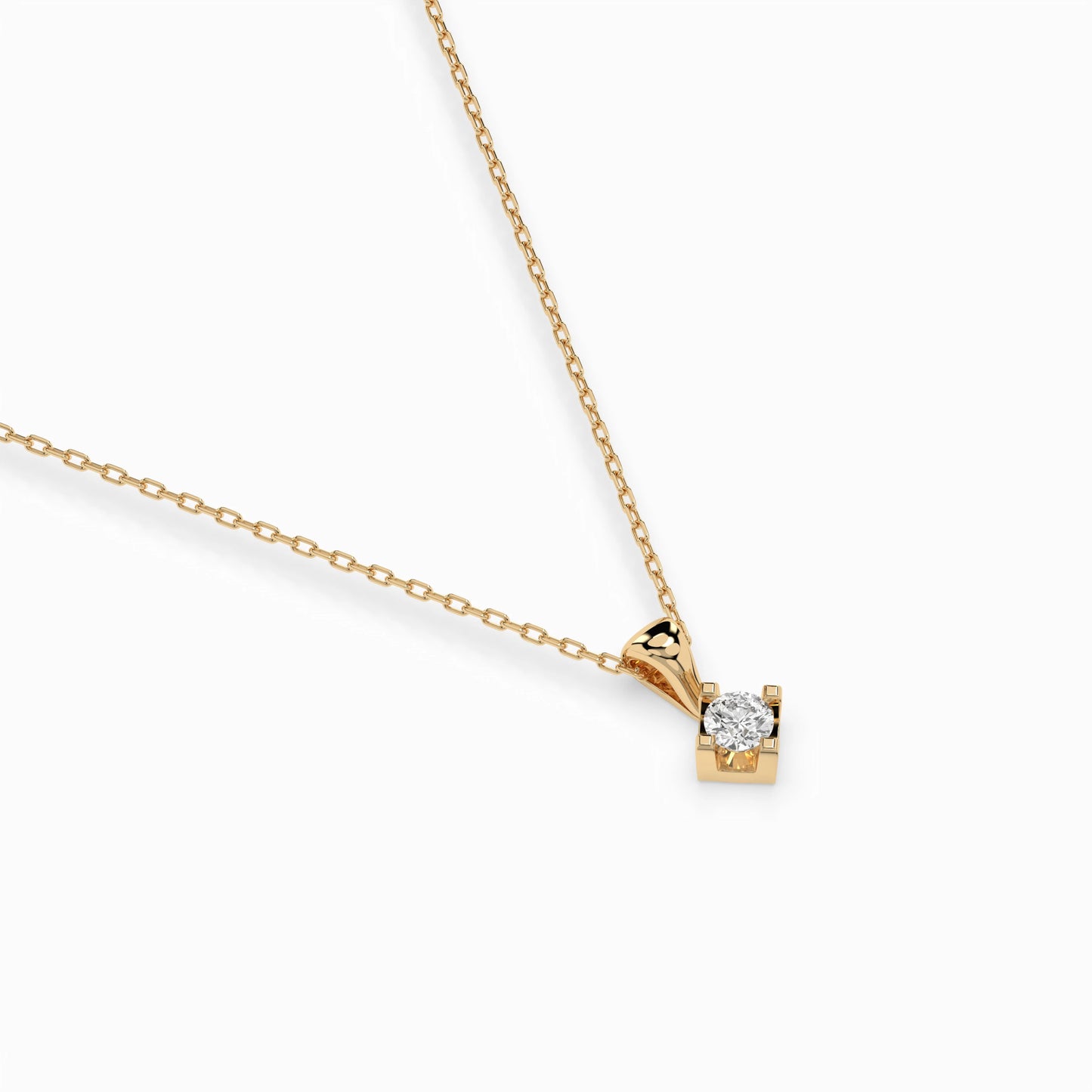 Solitär-Halskette (Rund), 0.08 ct — 104-10014(2.7)