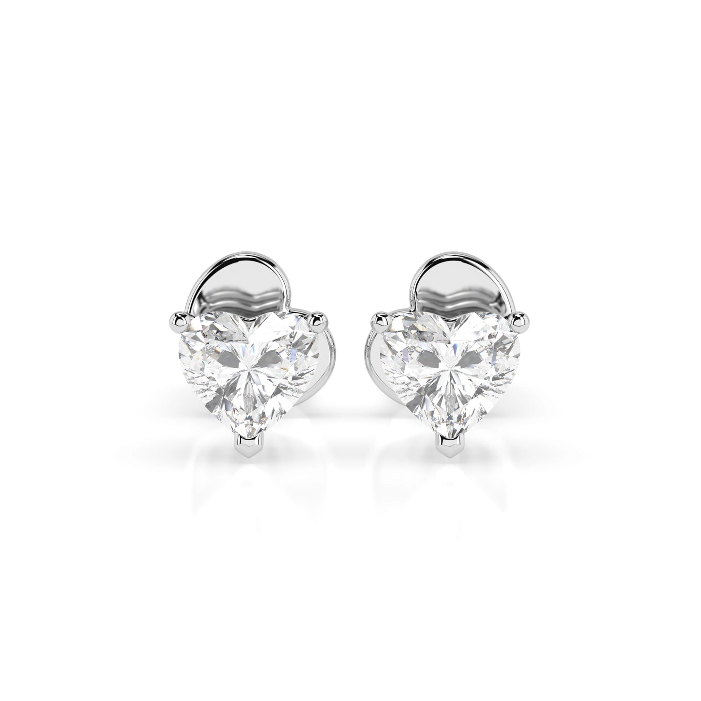 Solitär-Schmetterling-Ohrringe (Herz), 0.6 ct — 102-10190(0.30)HRT