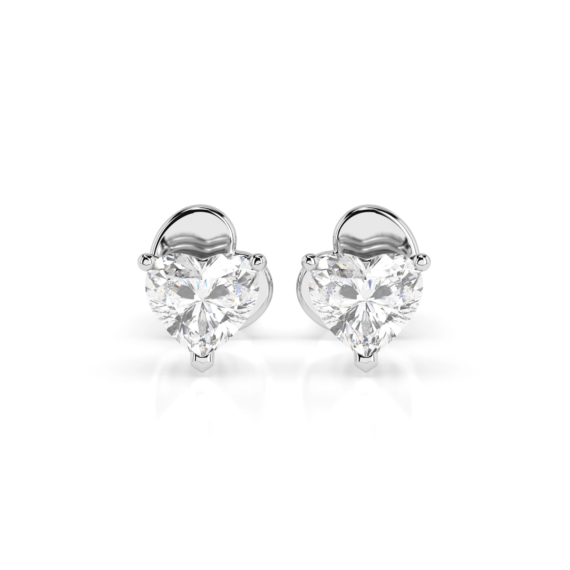 Solitär-Schmetterling-Ohrringe (Herz), 0.6 ct — 102-10190(0.30)HRT