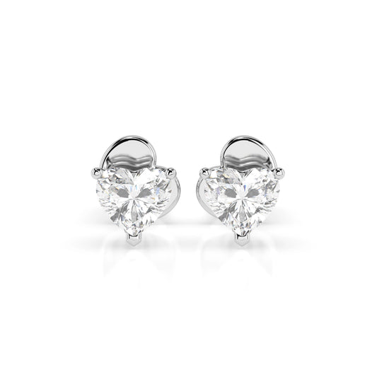 Solitär-Schmetterling-Ohrringe (Herz), 0.6 ct — 102-10190(0.30)HRT