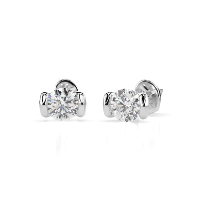 Solitär-Schmetterling-Ohrringe (Rund), 0.4 ct — 102-10016(3.7)