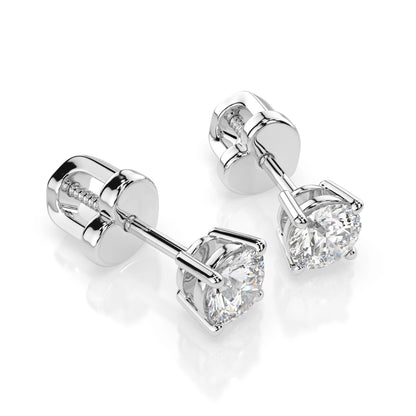 Solitär-Schmetterling-Ohrringe (Rund), 0.6 ct — 102-10012/1(4.2)