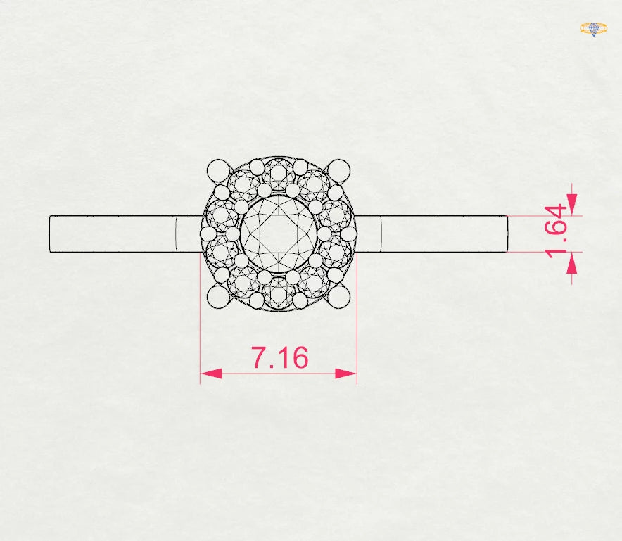Solitär-Eternity-Ring (Rund), 0.15 ct — 101-10017/1(3.4)