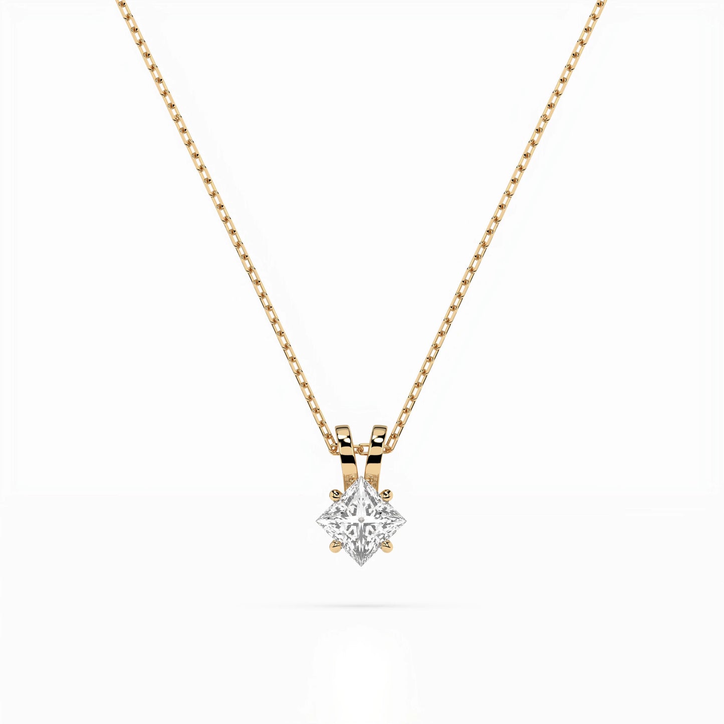 Solitär-Halskette (Prinzess), 0.3 ct — 104-10070(0.30)PR