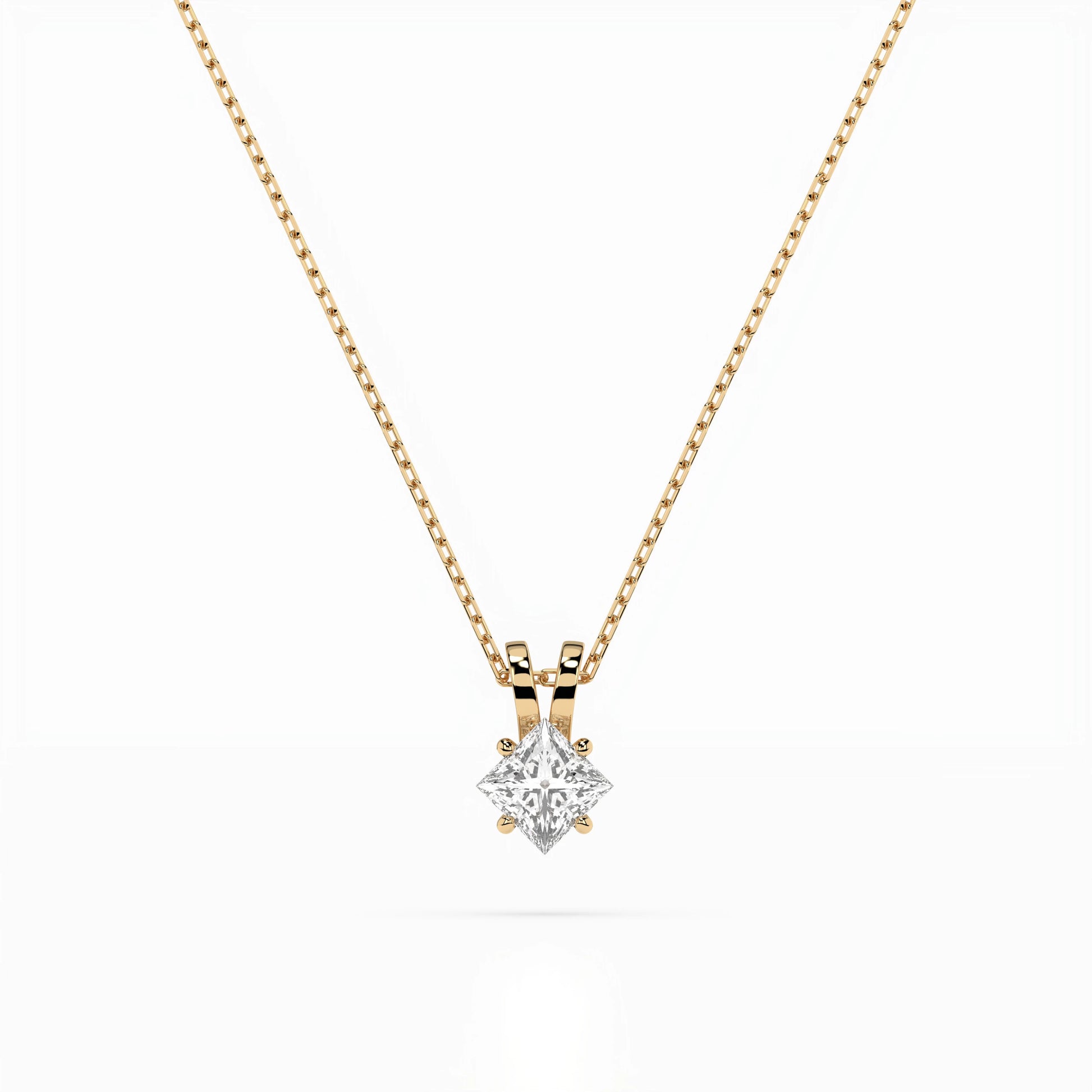 Solitär-Halskette (Prinzess), 0.3 ct — 104-10070(0.30)PR