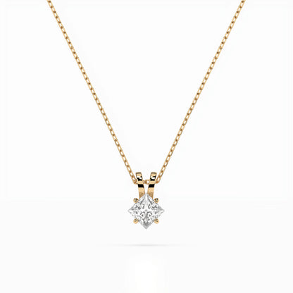 Solitär-Halskette (Prinzess), 0.3 ct — 104-10070(0.30)PR