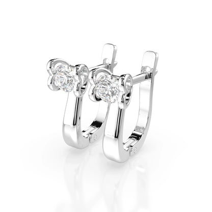 Solitär-Ohrringe mit englischem Verschluss (Rund), 0.5 ct — 102-10013(4.0)