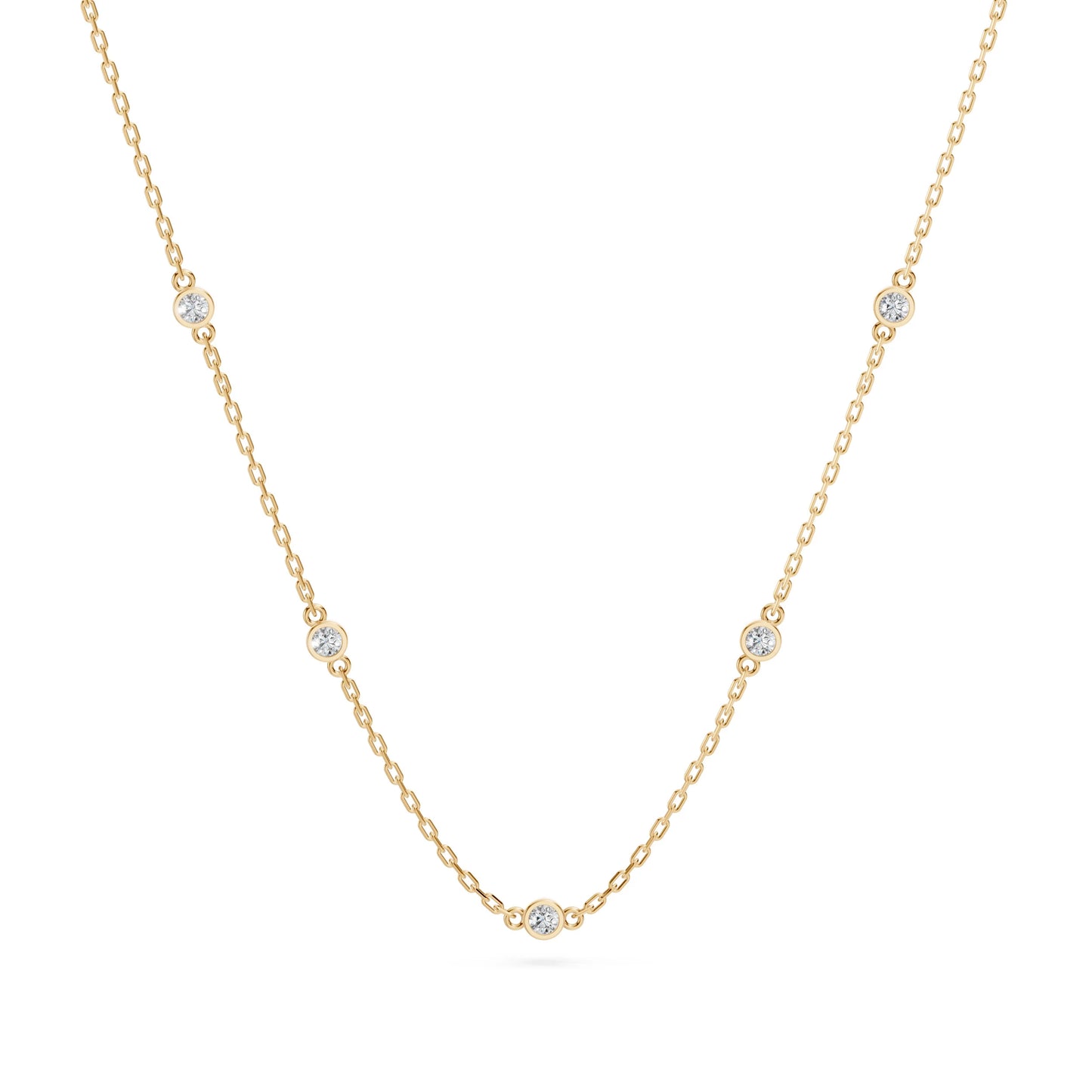 Minimalismus-Halskette (Rund), 0.14 ct — 104-10080/5(1.9)