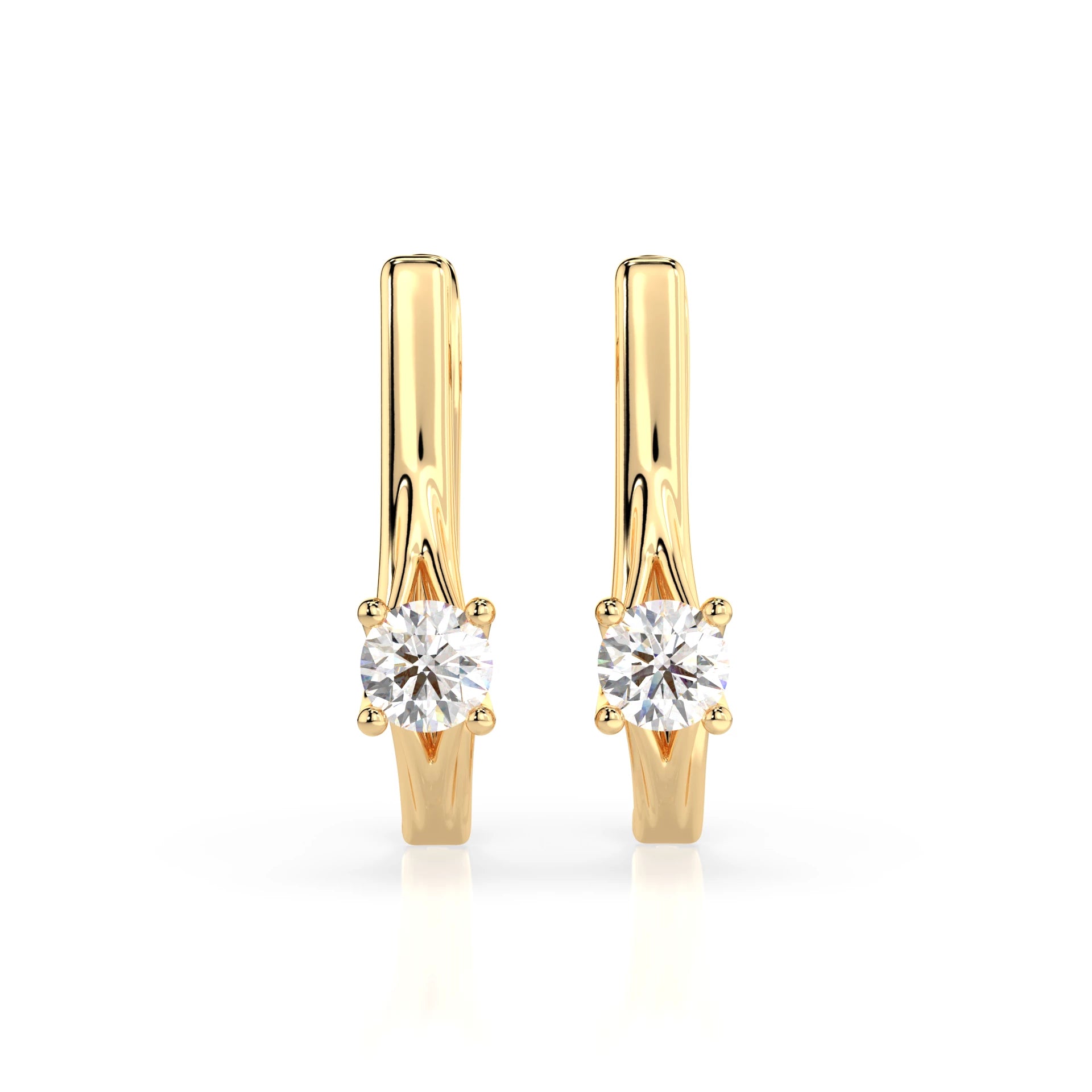 Solitär-Ohrringe mit englischem Verschluss (Rund), 0.2 ct — 102-10014(3.0)