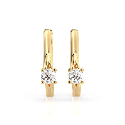 Solitär-Ohrringe mit englischem Verschluss (Rund), 0.2 ct — 102-10014(3.0)