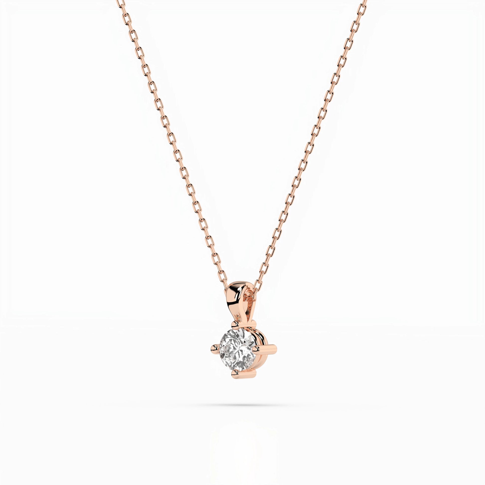 Solitär-Halskette (Rund), 0.1 ct — 104-10011(3.0)