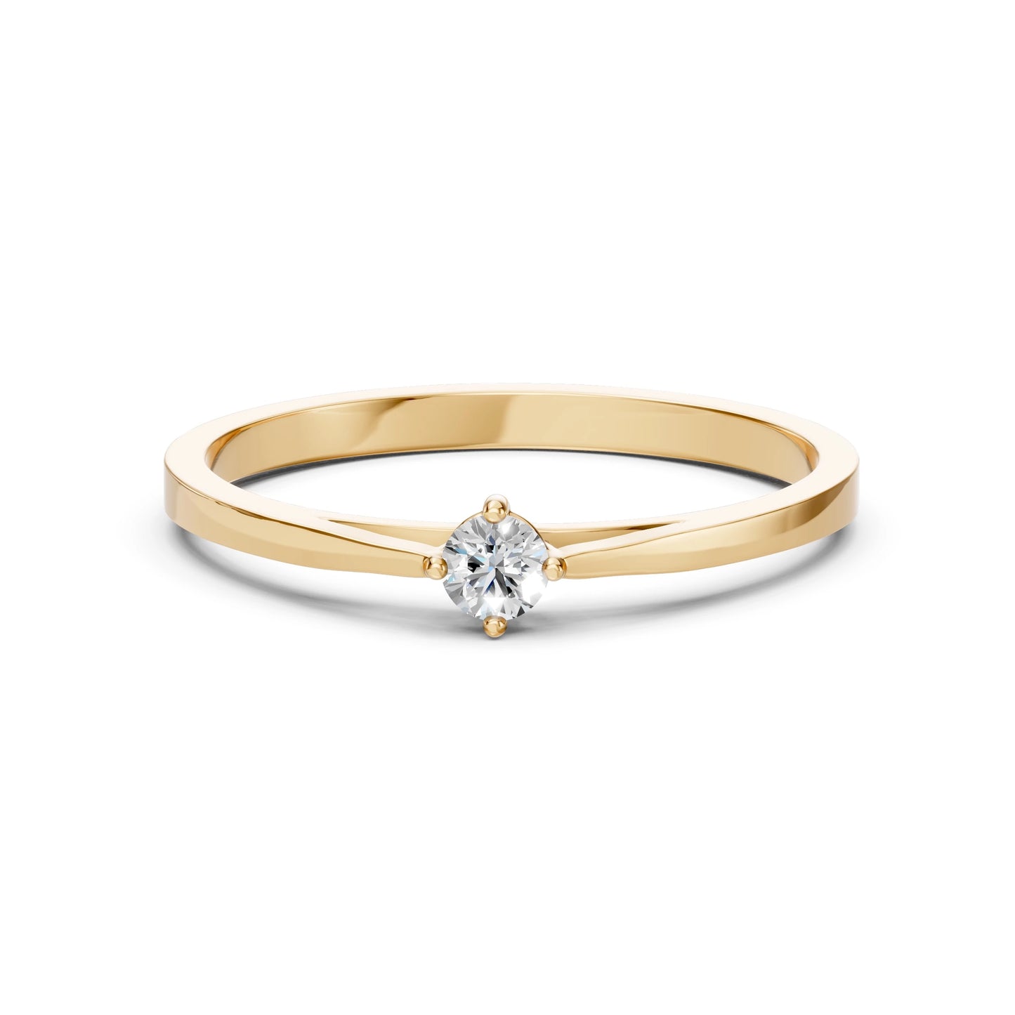 Solitär-Ring (Rund), 0.1 ct — 101-10125(3.0)