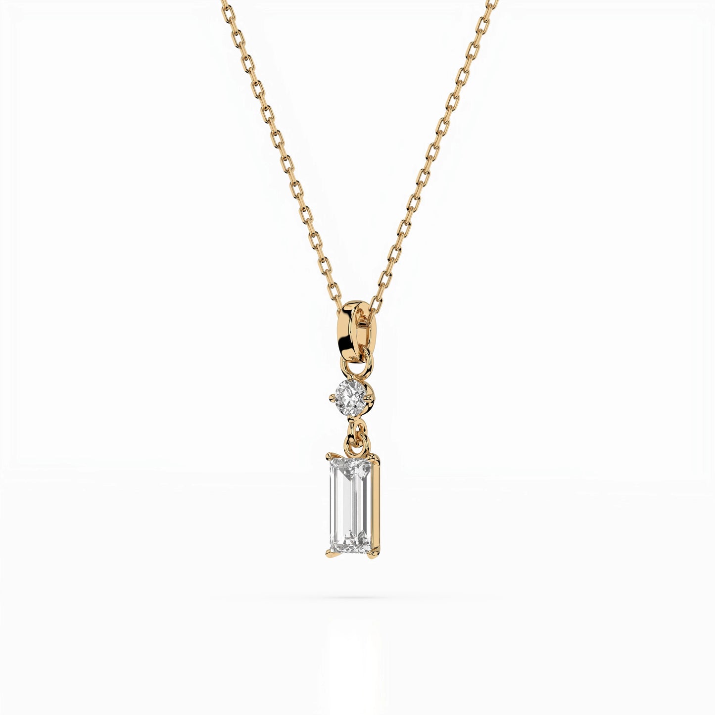 Solitär-Halskette (Baguette), 0.04 ct — 104-10071/2(0.30)BAQ