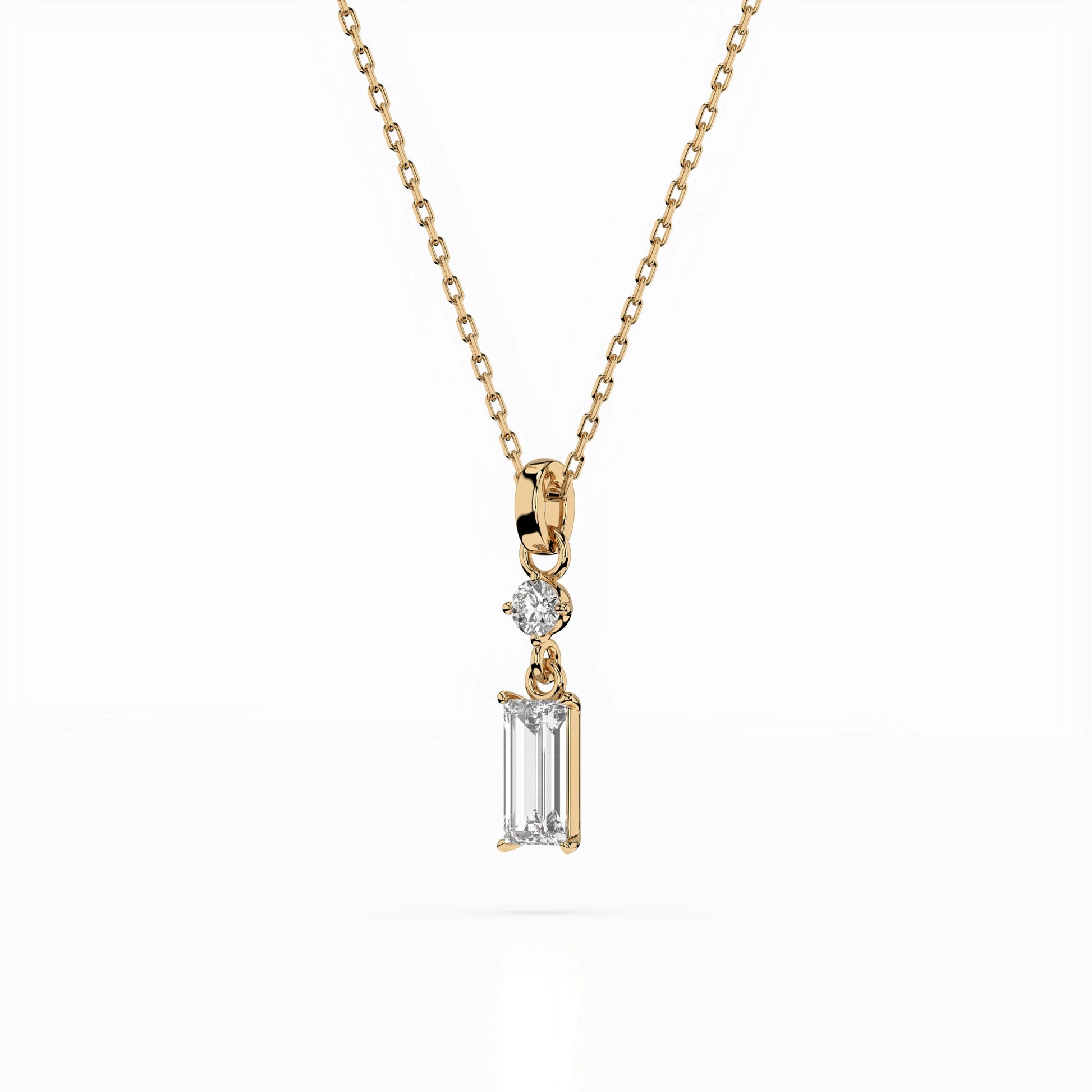 Solitär-Halskette (Baguette), 0.04 ct — 104-10071/2(0.30)BAQ