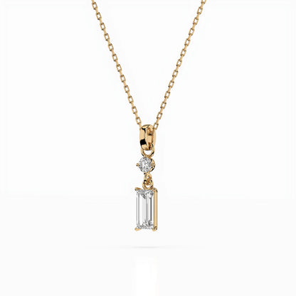 Solitär-Halskette (Baguette), 0.04 ct — 104-10071/2(0.30)BAQ