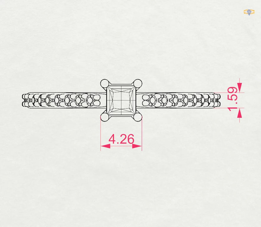 Solitär-Eternity-Ring (Rund), 0.1 ct — 101-10116/2(3.0)