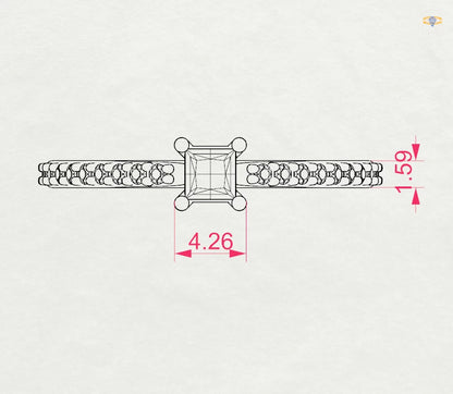 Solitär-Eternity-Ring (Rund), 0.1 ct — 101-10116/2(3.0)