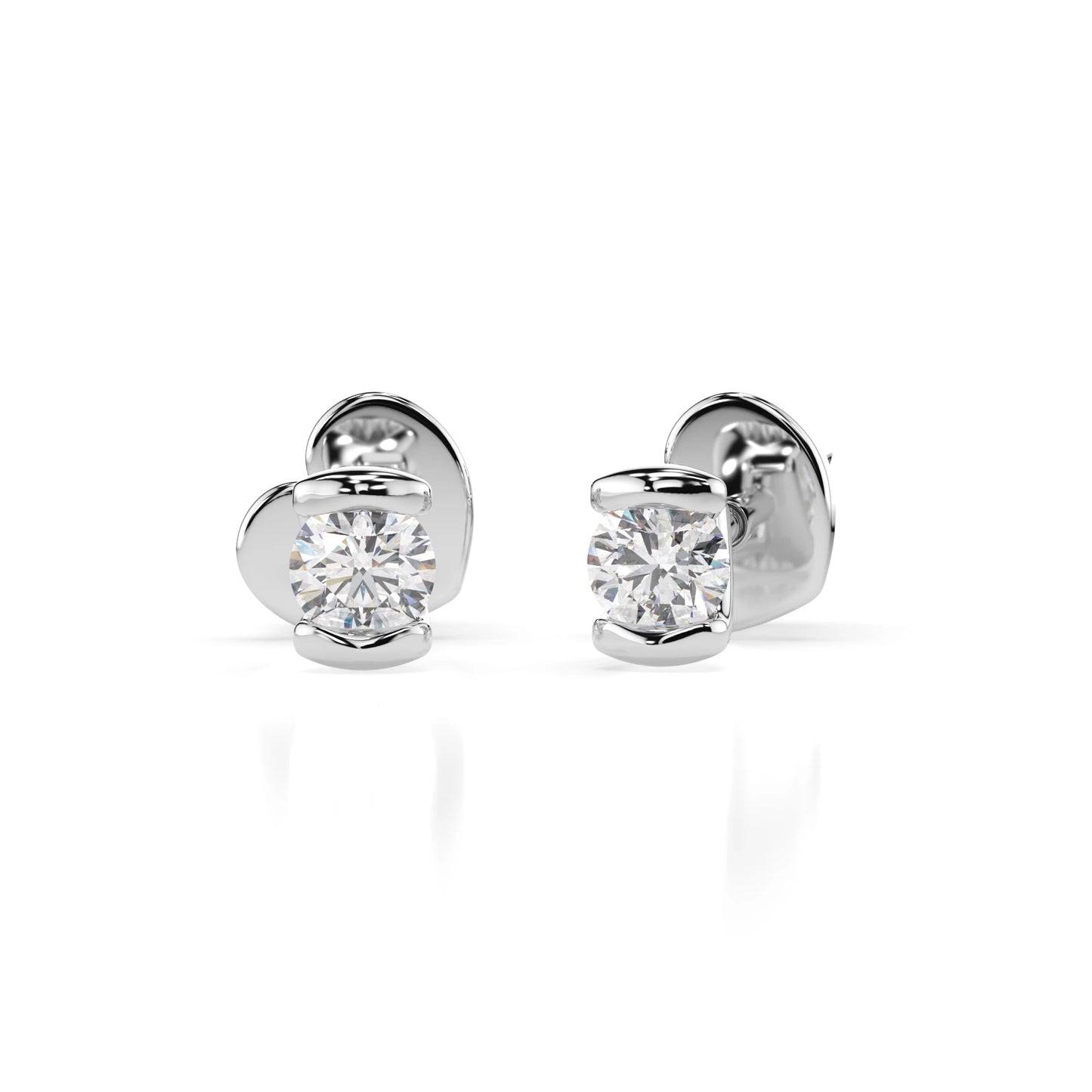 Solitär-Schmetterling-Ohrringe (Rund), 0.3 ct — 102-10016(3.4)