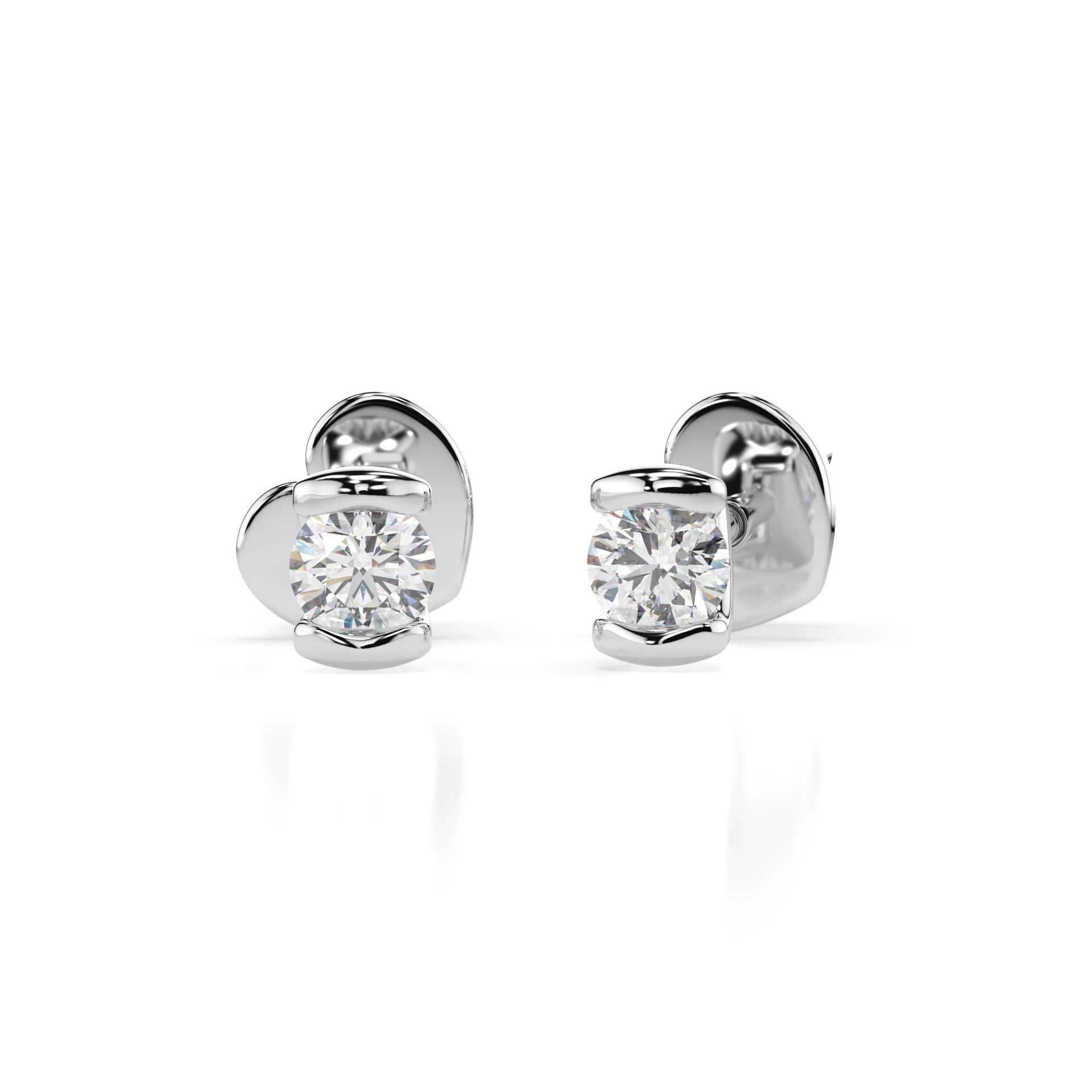 Solitär-Schmetterling-Ohrringe (Rund), 0.3 ct — 102-10016(3.4)