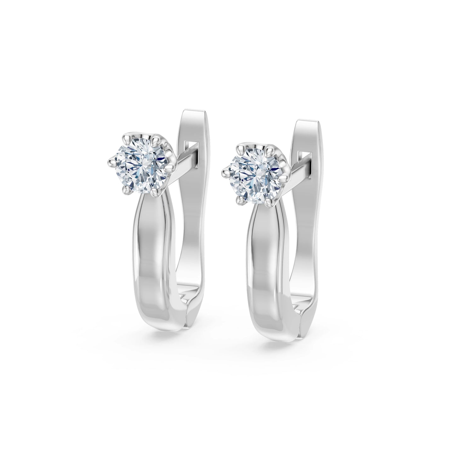 Solitär-Ohrringe mit englischem Verschluss, 0.5 ct — 102-10040(4.0)