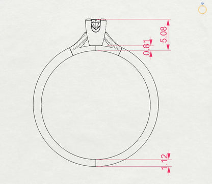 Solitär-Ring (Rund), 0.06 ct — 101-10034(2.5)