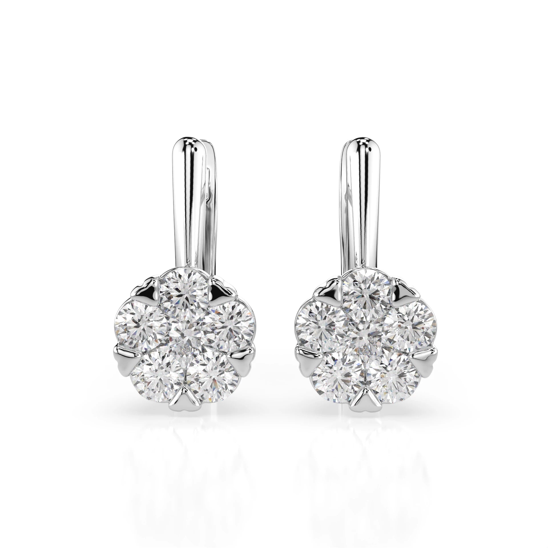 Illusion-Ohrringe (Rund), 0.3 ct — 102-10015/1(3.4)