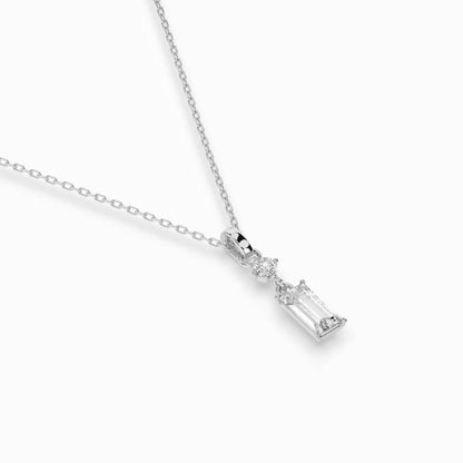 Solitär-Halskette (Baguette), 0.04 ct — 104-10071/2(0.30)BAQ