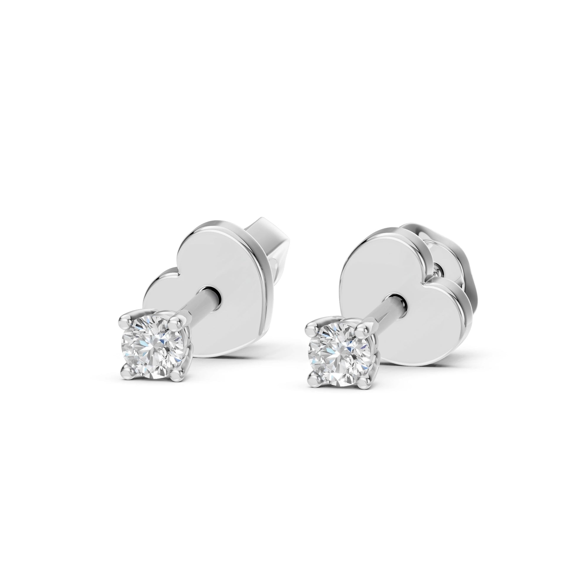 Solitär-Schmetterling-Ohrringe (Rund), 0.2 ct — 102-10012/1(3.0)