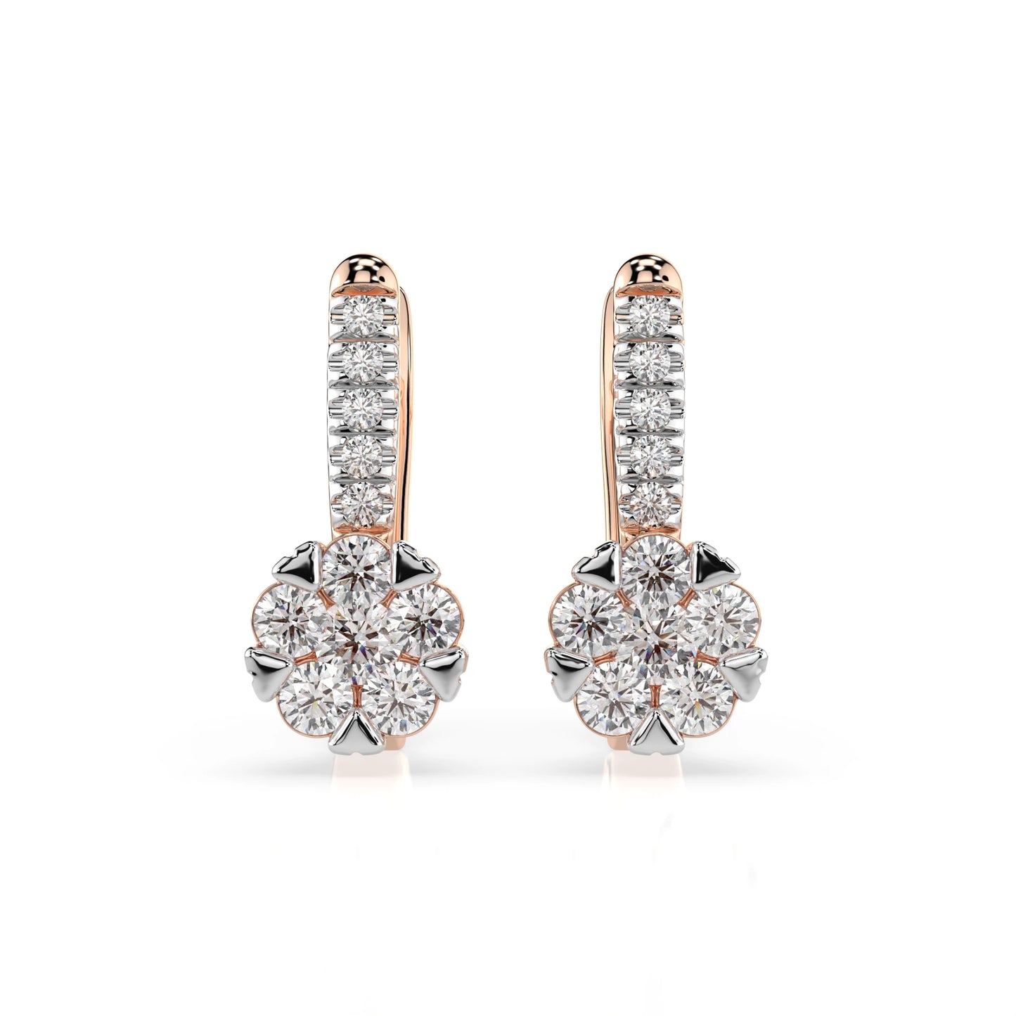 Illusion-Ohrringe (Rund), 0.12 ct — 102-10015/4(2.5)